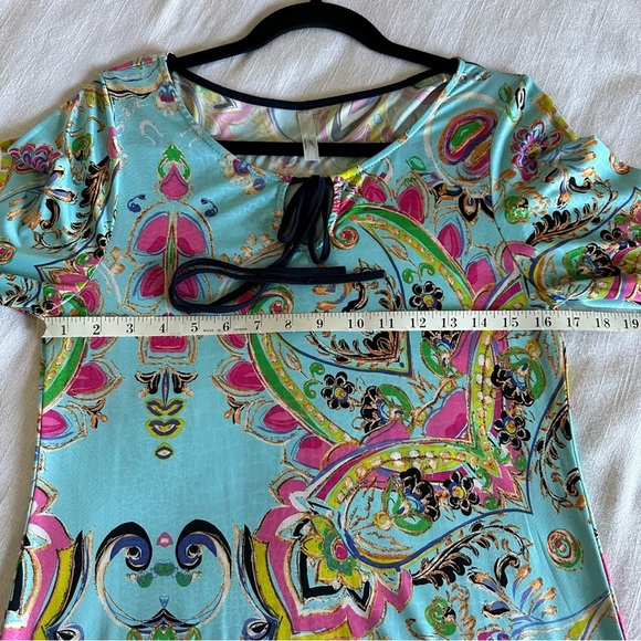 Tua Womens Dress Colorful Art To Wear Floral Print Preppy Sz S Boho Dopamine - Picture 4 of 6